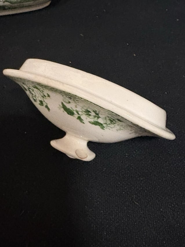 12pc Green Japonica Staffordshire Childs Tea Set - 4