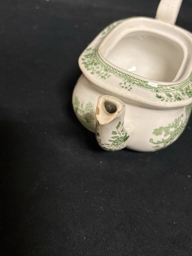 12pc Green Japonica Staffordshire Childs Tea Set - 5