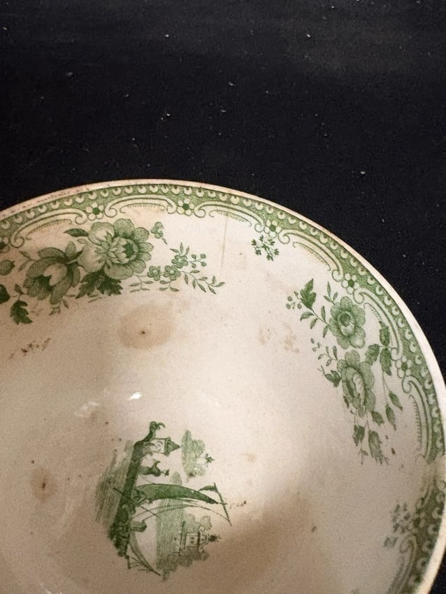 12pc Green Japonica Staffordshire Childs Tea Set - 7
