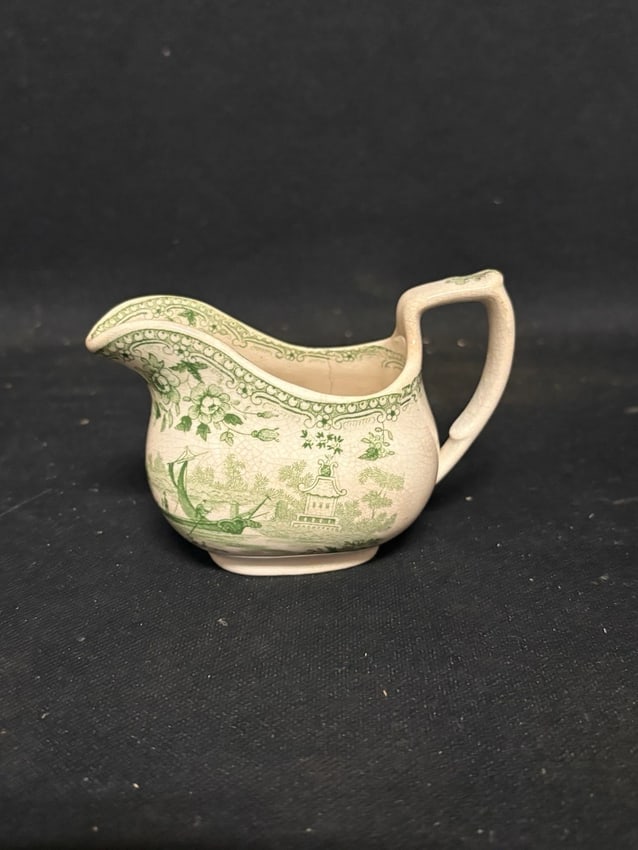 12pc Green Japonica Staffordshire Childs Tea Set - 8