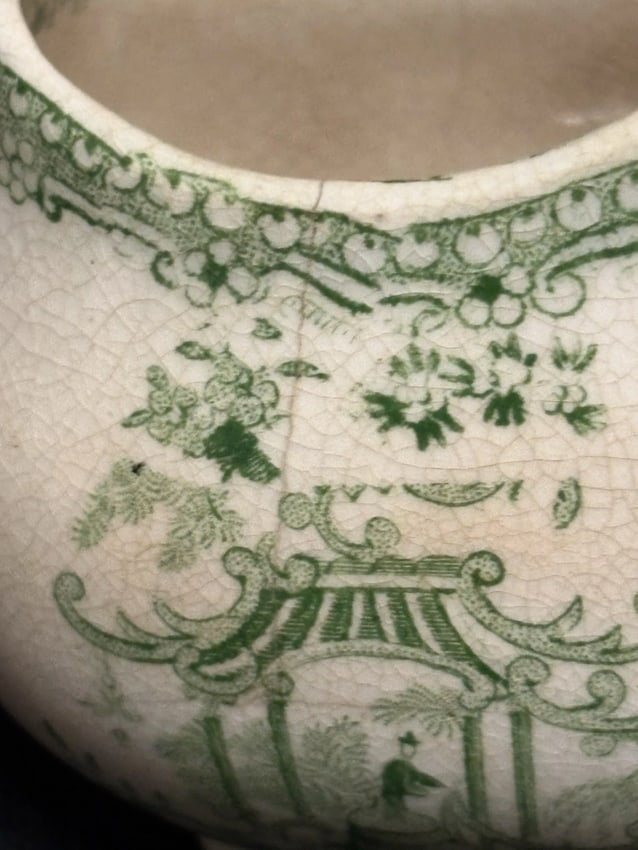 12pc Green Japonica Staffordshire Childs Tea Set - 9