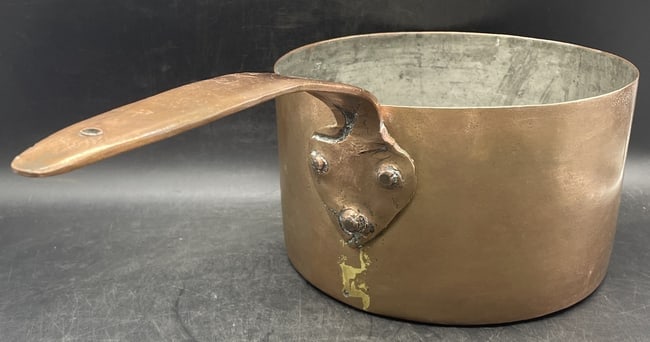 Antique Hand Forged Copper Saucepan / Confectioner's Pot, 5 Quart - 2