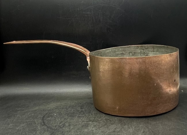 Antique Hand Forged Copper Saucepan / Confectioner's Pot, 5 Quart - 3