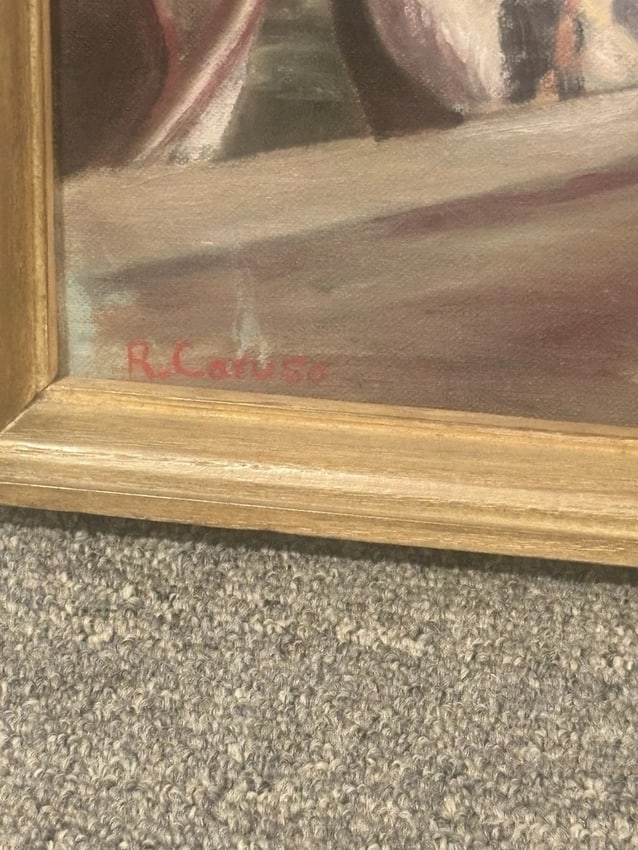 R Caruso Seascape Oil On Board Painting - 3