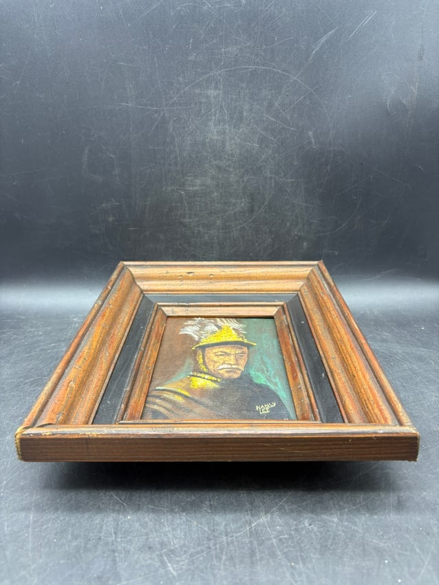 Signed Nancy Lee Framed Oil Portrait Painting of Historical Military Figure - 5