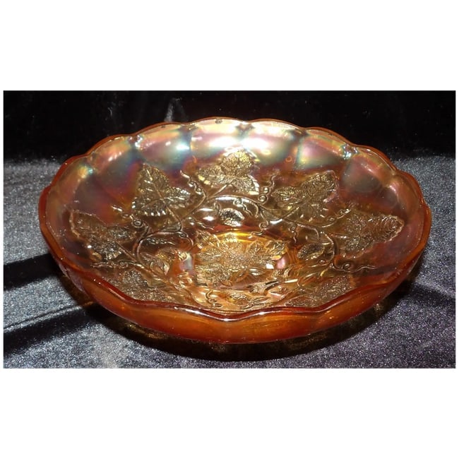 Rare Millersburg 8 1/4" Footed Strawberry Wreath Marigold Bowl - 2