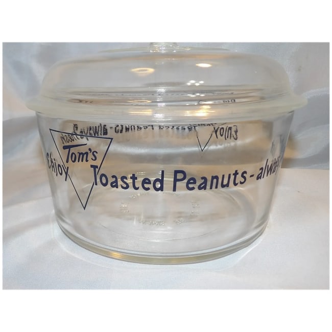 RARE Tom's Toasted Peanuts Always Fresh -Tom's Distb. 2 Qt Container - 3