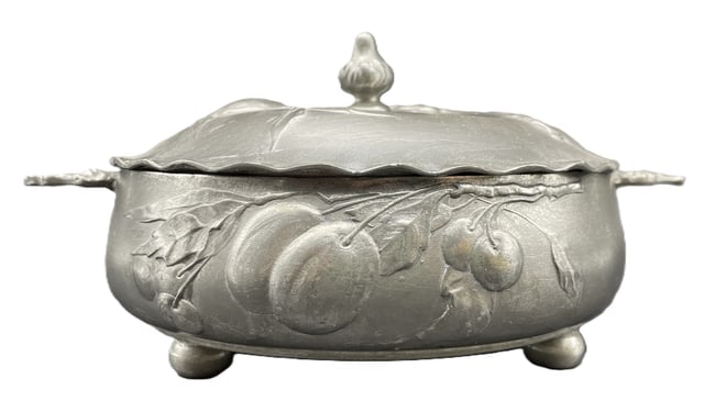 Circa 1900 Kayserzinn 4037 German Art Nouveau Pewter Covered Tureen - 2