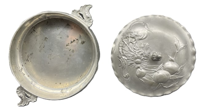 Circa 1900 Kayserzinn 4037 German Art Nouveau Pewter Covered Tureen - 3