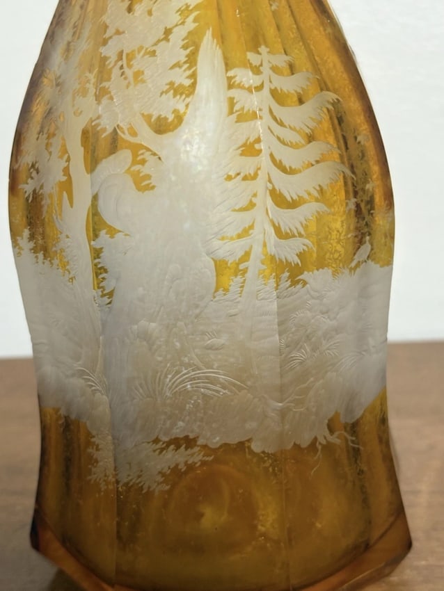 Moser Bohemian Intaglio Cut Glass Decanter - 3