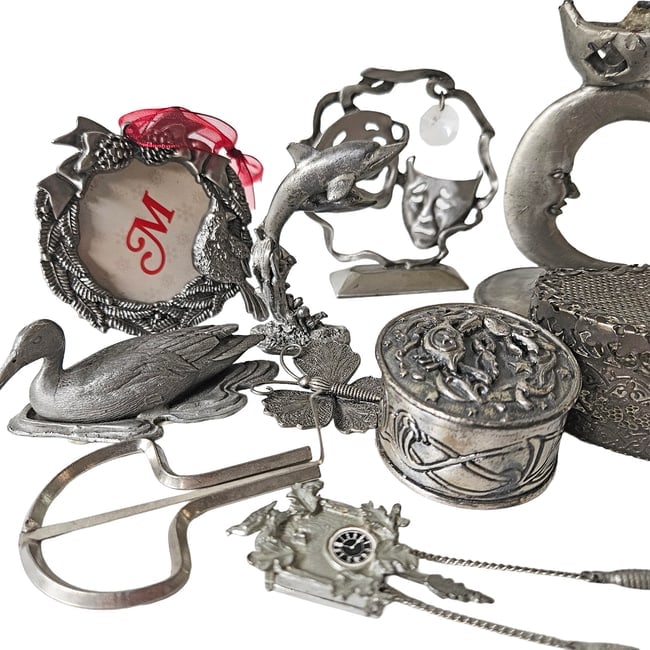 Mixed Collection of Pewter Items 10 pcs - 2