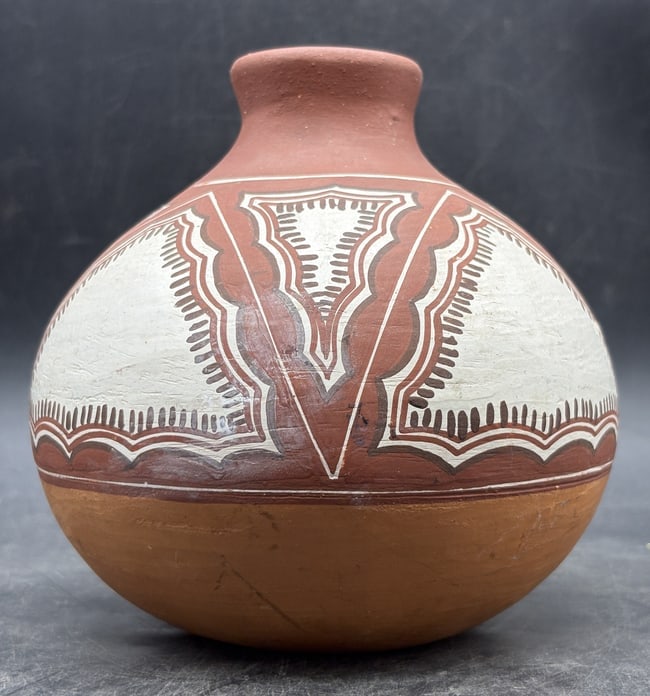 Vintage Quibor, Lara Venezuela Hand-Painted Pottery Vase Signed Base - 2