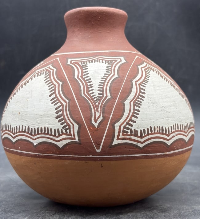 Vintage Quibor, Lara Venezuela Hand-Painted Pottery Vase Signed Base - 4