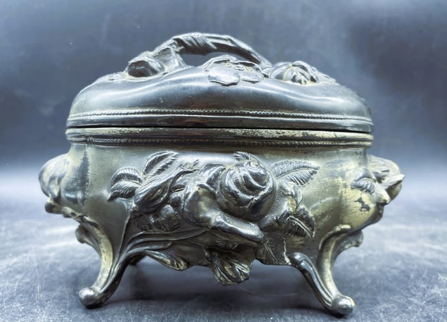 B&W #179 Original Art Nouveau Jewelry Casket / Trinket Box 1904 w Lining - 3