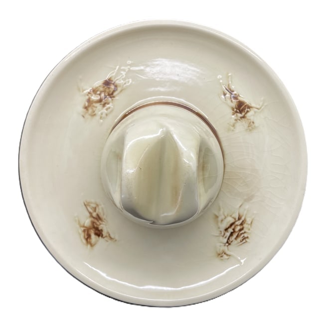 Vintage McCoy Pottery El Rancho Sombrero Chip & Dip Serving Set Western Motif - 4