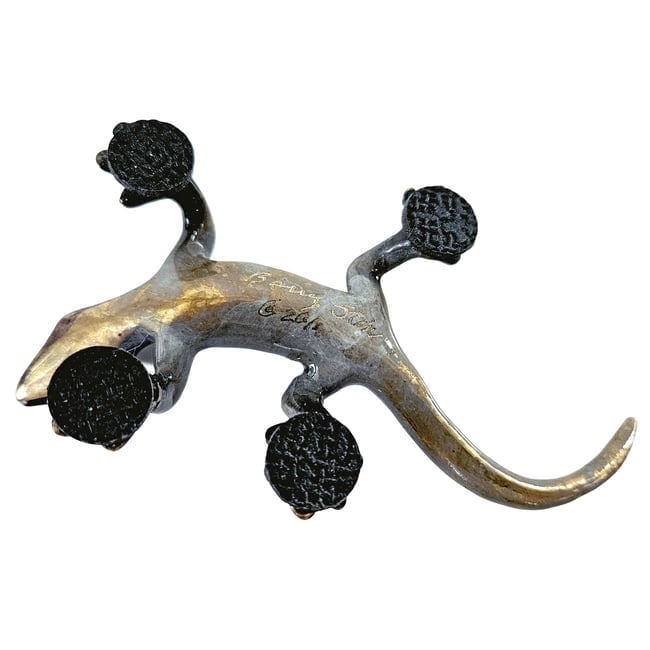 Bronze Purple/Gold Small Gecko Hand-signed by artist Barry Stein dated 2011 - 4
