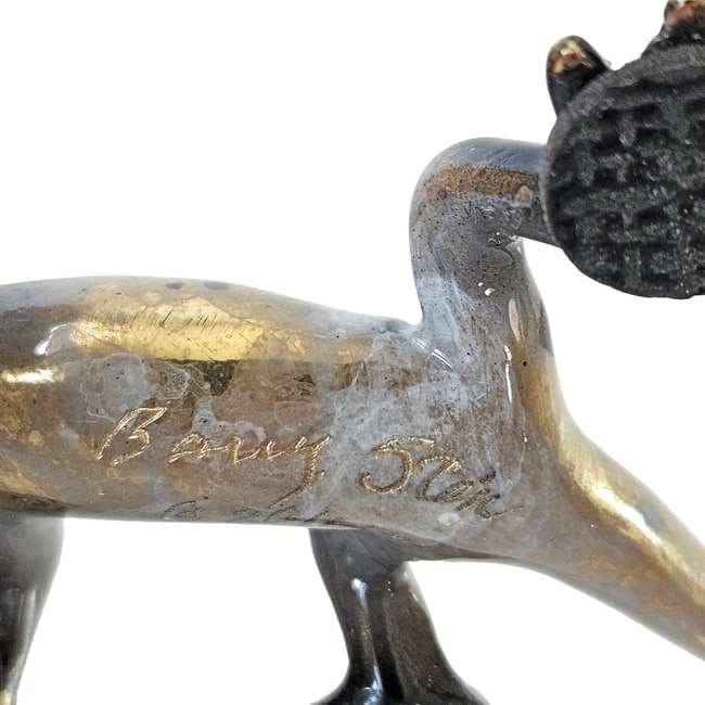 Bronze Purple/Gold Small Gecko Hand-signed by artist Barry Stein dated 2011 - 5
