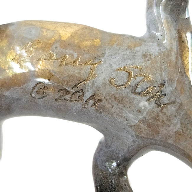 Bronze Purple/Gold Small Gecko Hand-signed by artist Barry Stein dated 2011 - 6