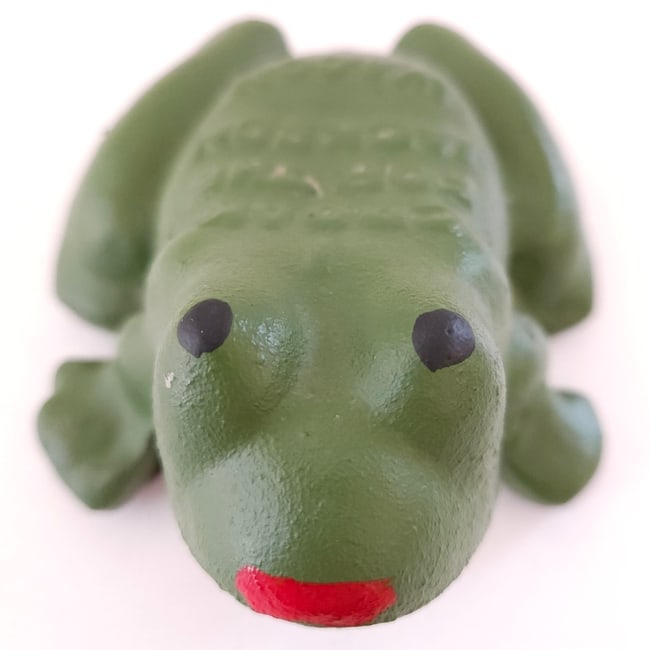 I Croak for the Jackson Wagon Cast Iron Frog Advertising circa 1850 - 2