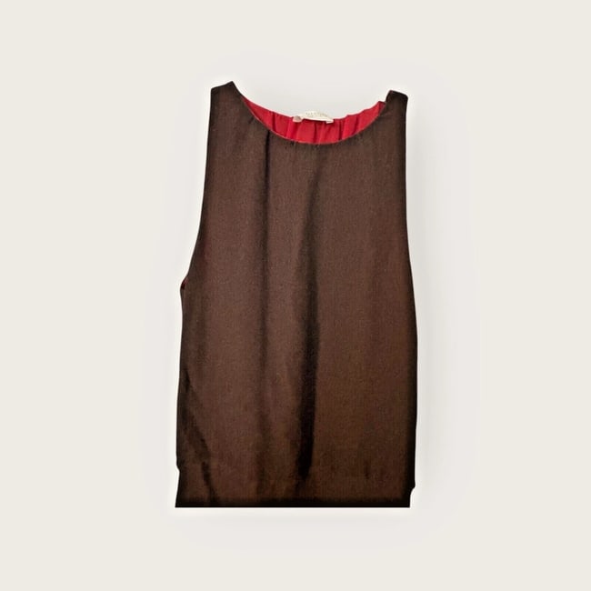 VALENTINO Couture Brown straight Sleeveless Dress Vintage Siz.8/42 Silk Blend - 2