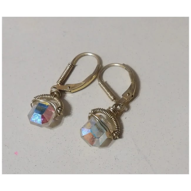 1/20 Gold Filled Crystal Loop Earrings - 3