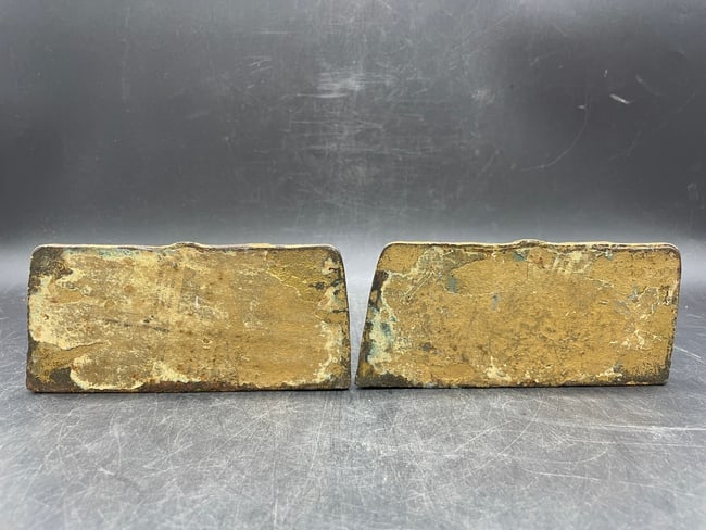 RARE C1925 "THESPIAN" CAST IRON BOOKENDS BY HUBLEY - DRAMA & COMEDY THEATER MUSE - 6