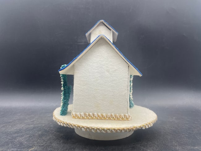 1950s Christmas Church Putz Music Box Rotates Plays Silent Night Rotating Japan - 4