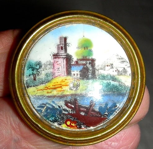 Pr. Battersea Enamel Mirror Supports c.1800 - 5