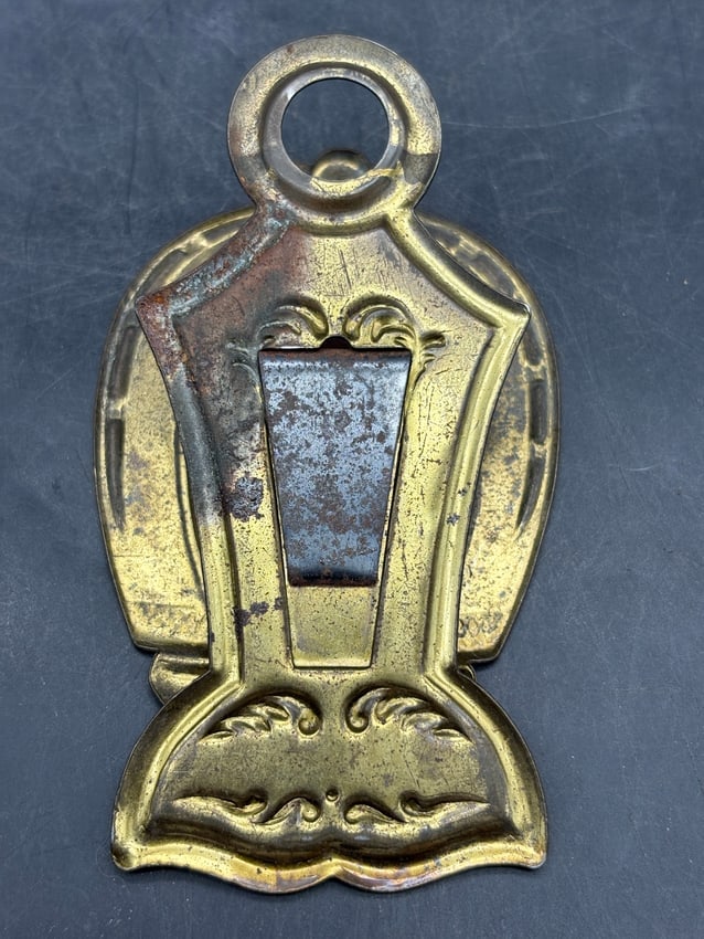 Vintage Brass Die Cut ADVERTISING SPENCERIAN PENS Paper Desk Clip - 2