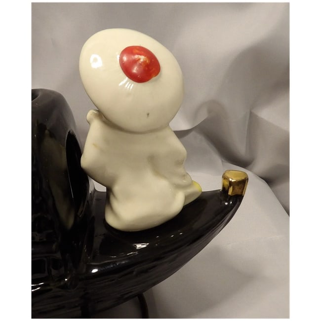 Vintage 1950's Fuhry and Sons Ceramic Oriental Junk Boat TV Lamp - 5