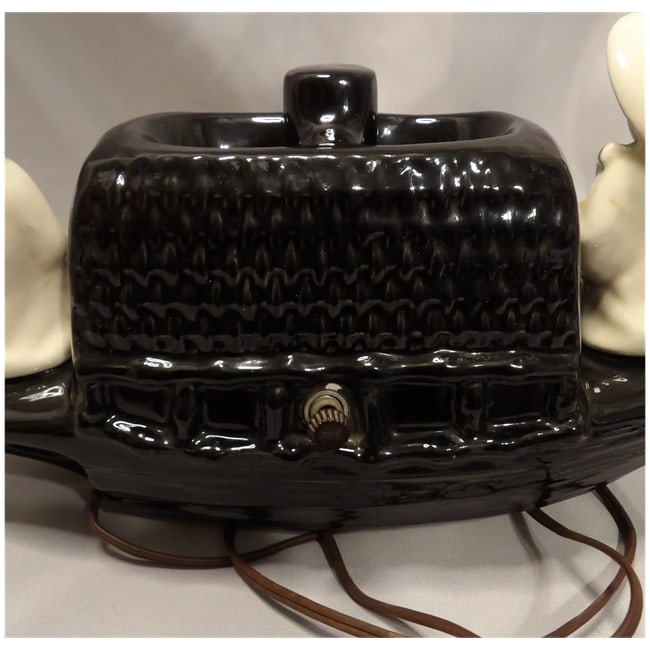 Vintage 1950's Fuhry and Sons Ceramic Oriental Junk Boat TV Lamp - 7