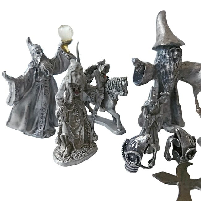Large Collection of Pewter Wizards and Fantasy Creatures - 2