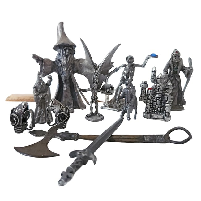 Large Collection of Pewter Wizards and Fantasy Creatures - 7