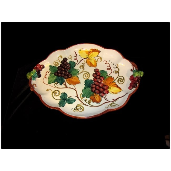 Vintage Large Italian Soup Tureen with Underplate and Grapevine Motif - 4