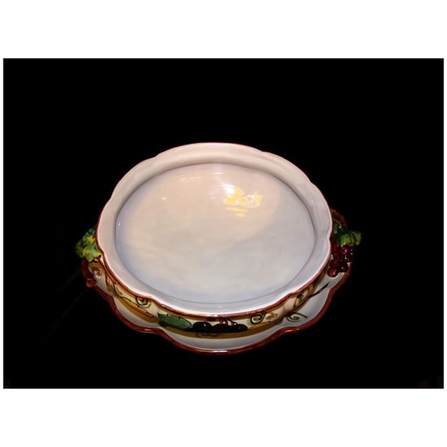 Vintage Large Italian Soup Tureen with Underplate and Grapevine Motif - 5
