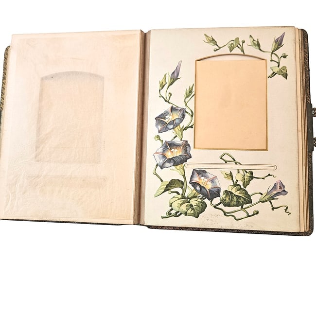 Vintage Leather-bound Empty Photo Albums Circa with Quilted Textured Diamond Pattern circa 1880s to - 5