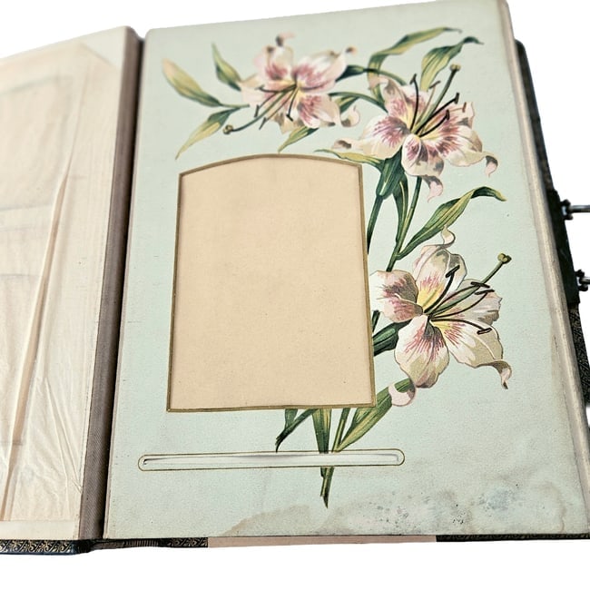 Vintage Leather-bound Empty Photo Albums Circa with Quilted Textured Diamond Pattern circa 1880s to - 8