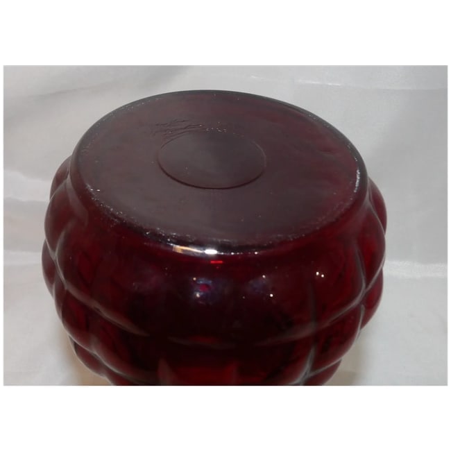 Anchor Hocking Hand-blown Ruby Red Fluted Scalloped 9" Pineapple Vase - 6