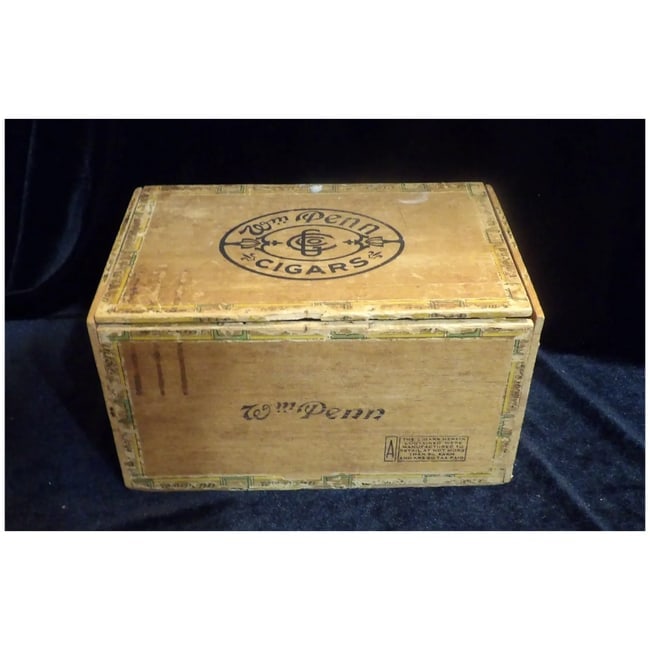 William Penn Wood Cigar Box-1930's - 2