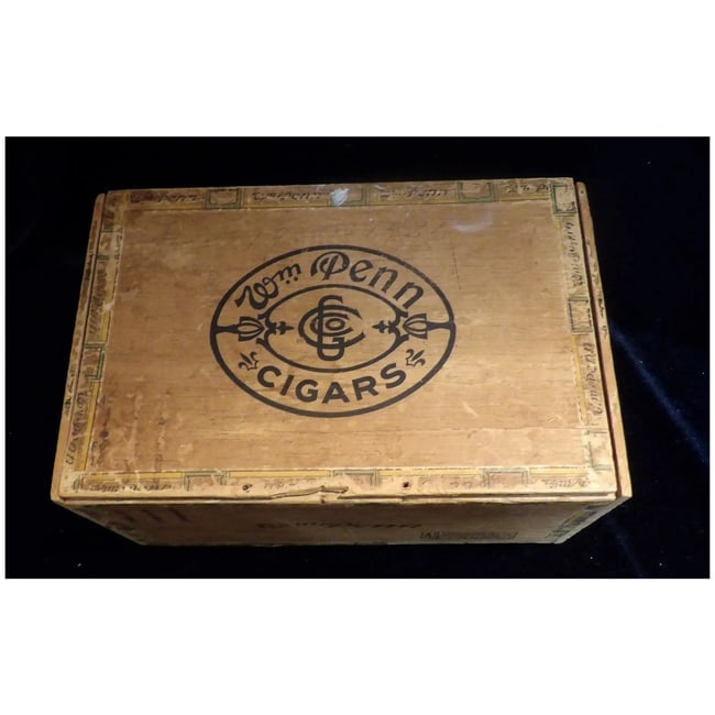William Penn Wood Cigar Box-1930's - 4