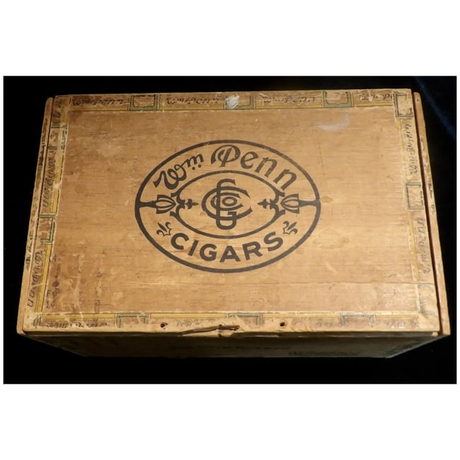 William Penn Wood Cigar Box-1930's - 5