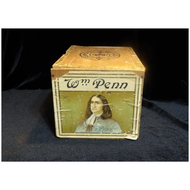 William Penn Wood Cigar Box-1930's - 7