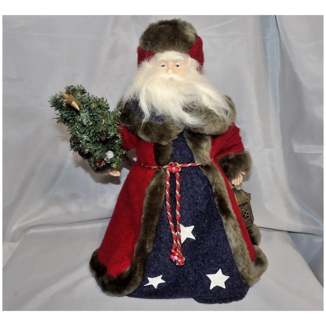 Vintage Old World 17" Tall Santa Claus Christmas Tree Topper or Stand-Alone Decoration - 2