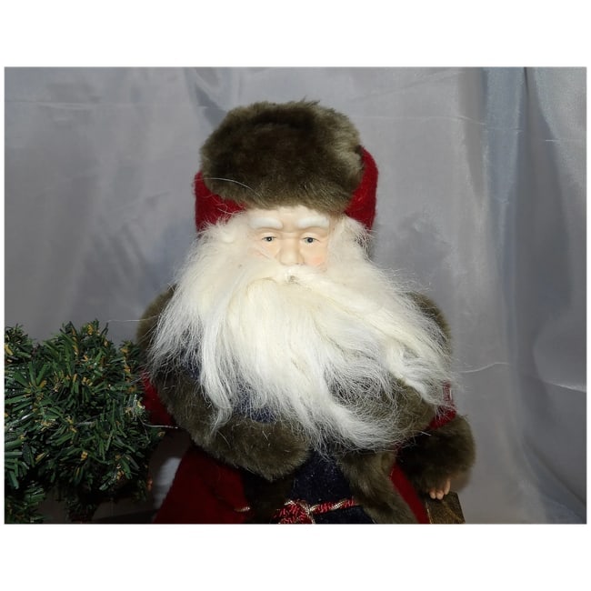 Vintage Old World 17" Tall Santa Claus Christmas Tree Topper or Stand-Alone Decoration - 8