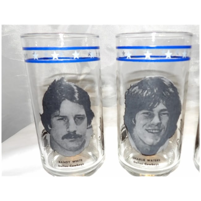 Vintage Dallas Cowboys Burger King Dr Pepper 1977 Collectible Libbey Glasses - 5