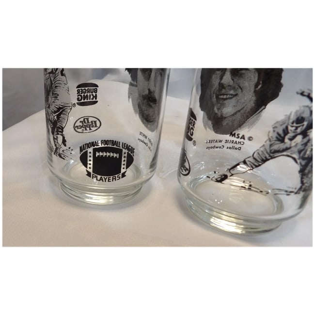Vintage Dallas Cowboys Burger King Dr Pepper 1977 Collectible Libbey Glasses - 8