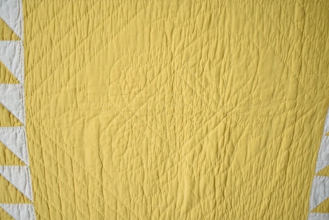 1930's Yellow Sawtooth Square Quilt - 4