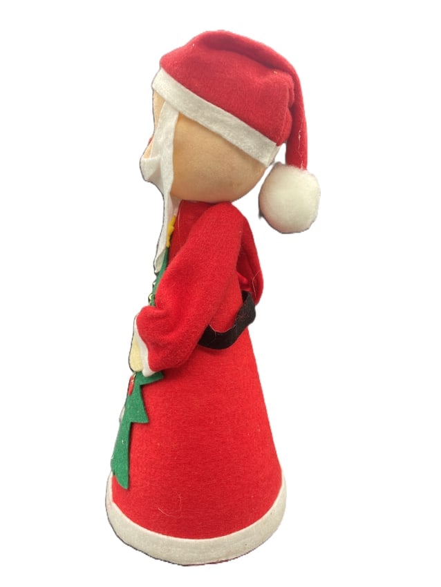 Vintage Musical Motion Felt Santa Claus Rotating Plays Silent Night 16" - 3