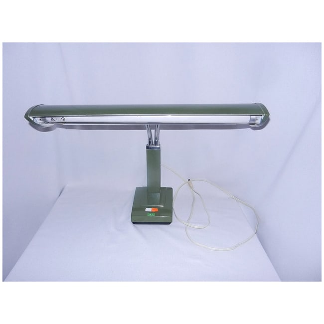 Vintage Green Industrial Gooseneck Florescent Desk Lamp -2 Bulb - 2