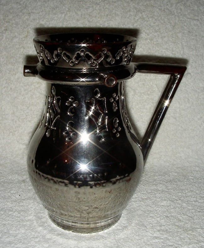 2 Leeds Silver Luster Puzzle Jugs, Late 19th C - 2